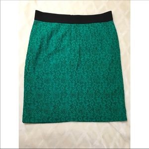 Green lace skirt